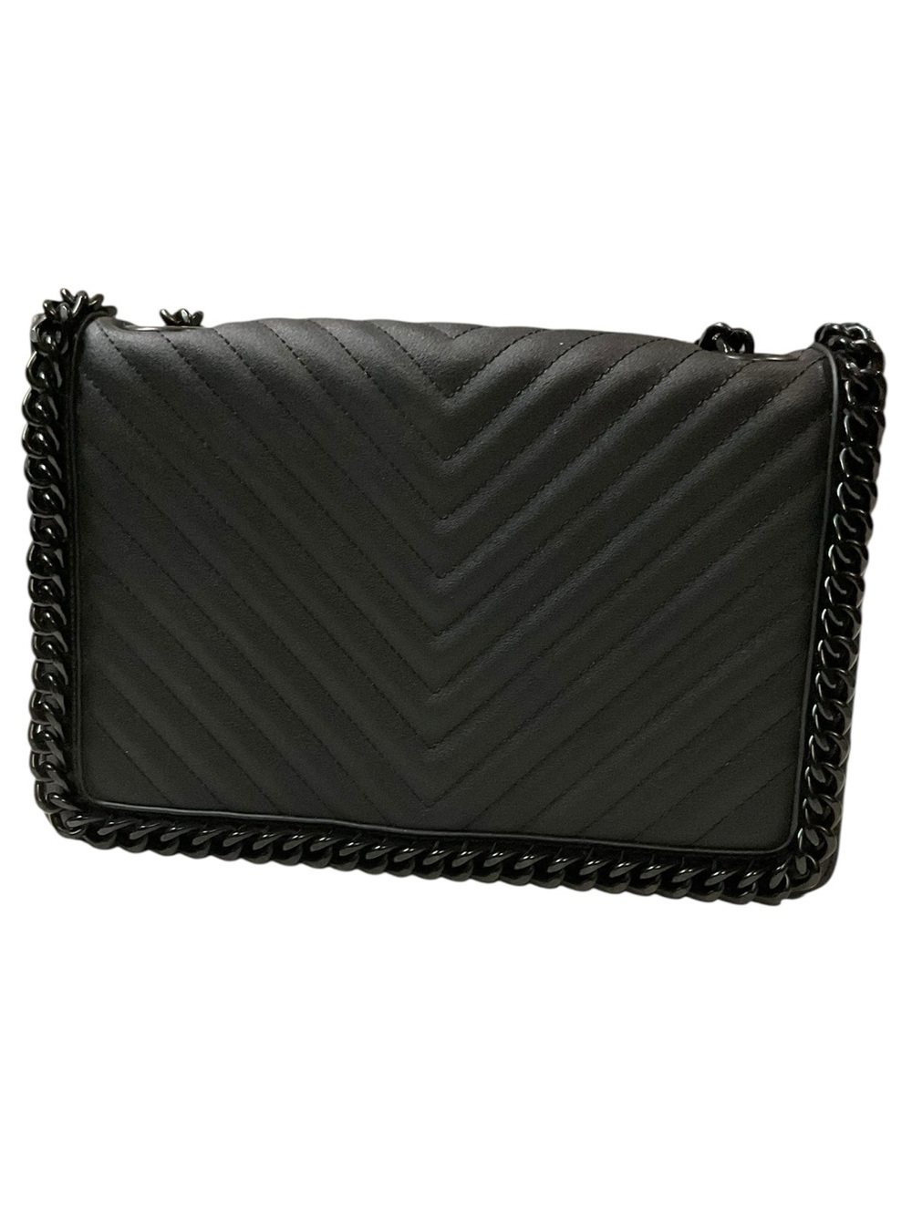 Aldo Black Greenwald Quilted Chevron Chain Crossbody